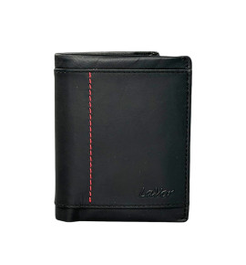 Ανδρικό δερμάτινο πορτοφόλι   6091 black LAVOR