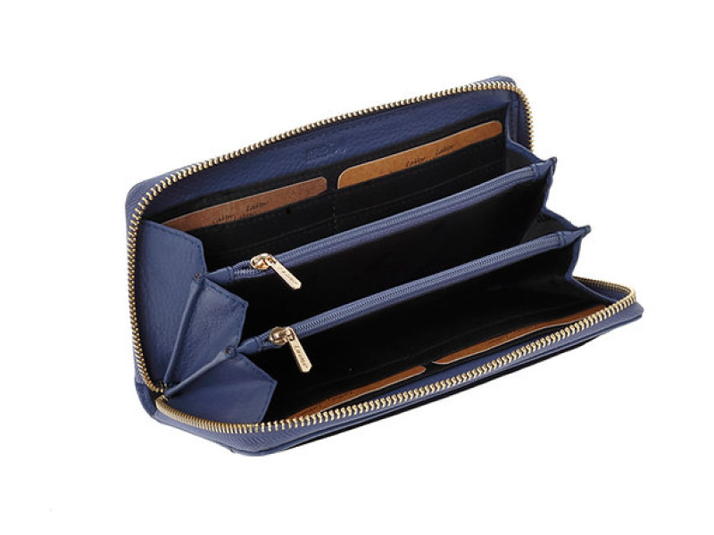 Γυναικείο Δερμάτινο Πορτοφόλι 6077 blue LAVOR