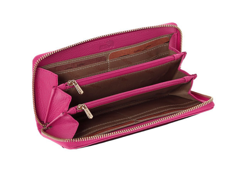 Γυναικείο Δερμάτινο Πορτοφόλι 6077 pink LAVOR