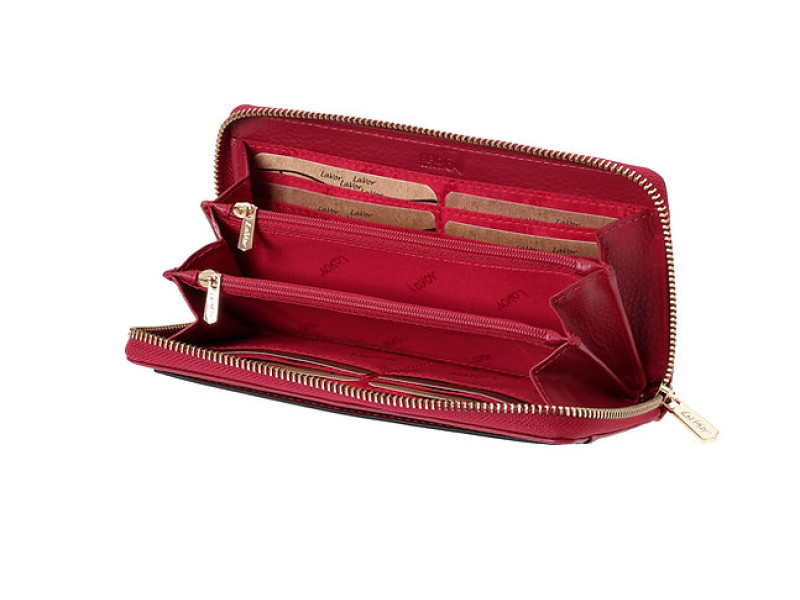 Γυναικείο Δερμάτινο Πορτοφόλι 6077 red LAVOR